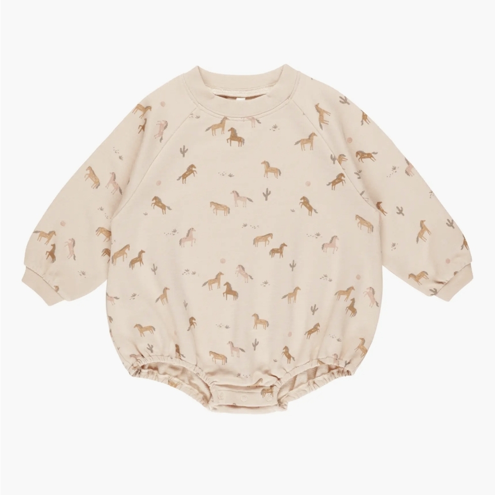 Rylee & Cru Onesie Set - Horse Print Baby Romper & Pants